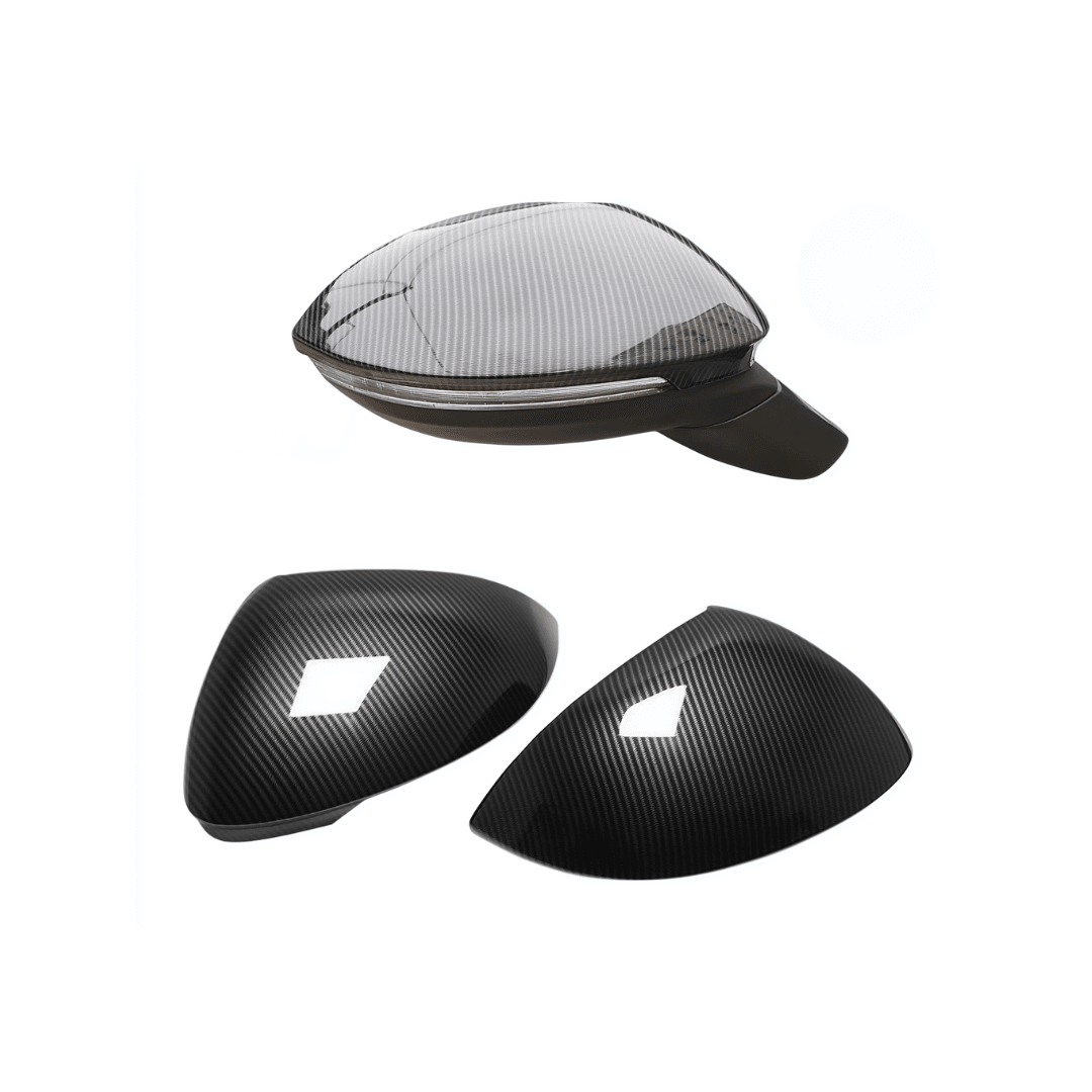 VW Golf 8 Carbon Fibre Look Mirror Covers (Non-OEM) - Platinum Auto Cafe