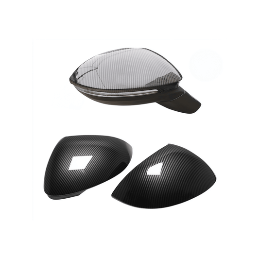 VW Golf 8 Carbon Fibre Look Mirror Covers (Non-OEM) - Platinum Auto Cafe